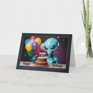Alienígena deseja o cartão de aniversário do menin