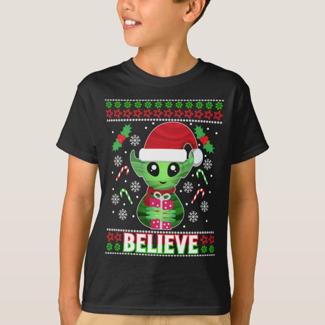 Alienígena Elf - Suéter de Natal Feio (Frente)
