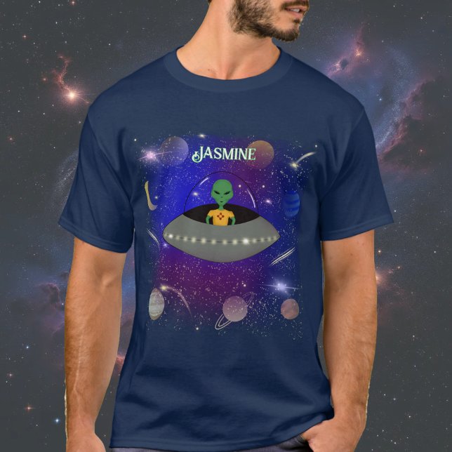Alienígena em espaçonave Vestindo camiseta do Novo (Criador carregado)