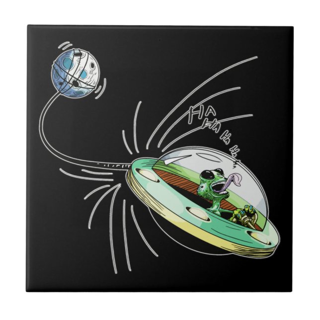 Alienígena espacial Roubando a Lua (Frente)