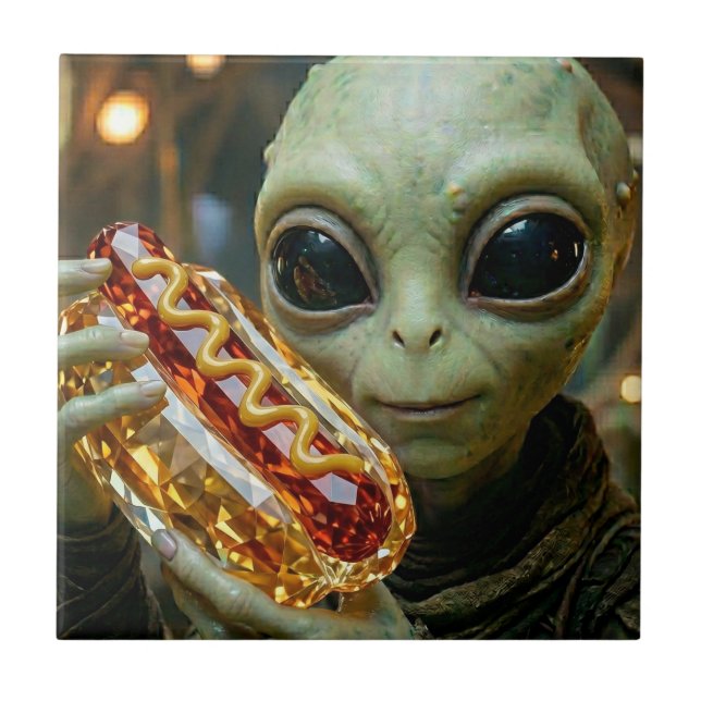 Alienígena Extraterrestre com Cachorro Quente Cris (Frente)