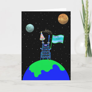 Alienígena Feliz Cartão de Aniversário 3 por Jo Im