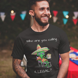 Alienígena Imigrante Ilegal Camisa OVNI Engraçada