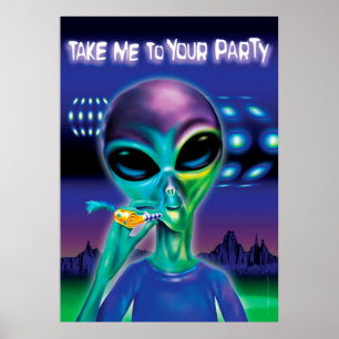 Alienígena leve-me para a sua poster de 28"x20"