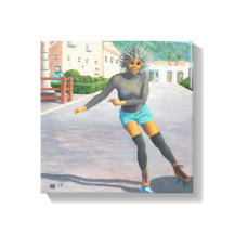 Alienígena Mulher Roller Skating Fantasy Canvas Im