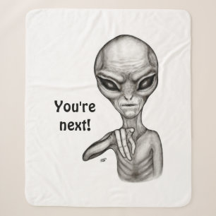 Alienígena ruim, você é a próxima! Cobertor Sherpa