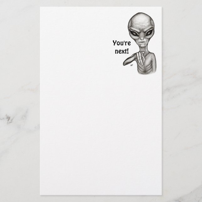 Alienígena ruim, você é a próxima! Papel Timbrado (Frente)