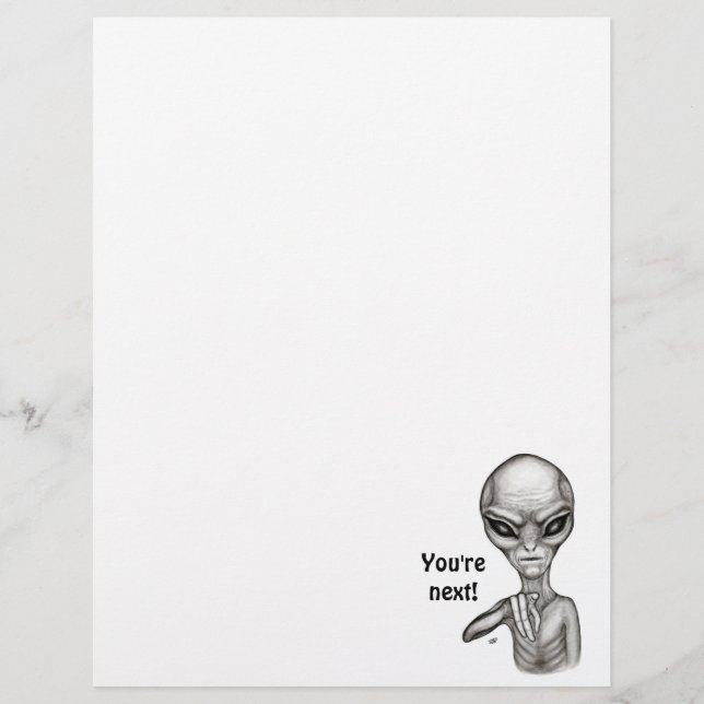 Alienígena ruim, você é a próxima! Papel Timbrado (Frente)