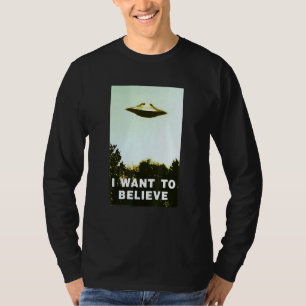 Alienígena Ufo Camisa De Caçador Eu Quero Acredita