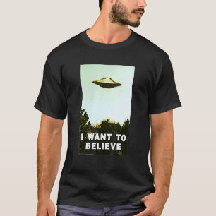 Alienígena Ufo Camisa De Caçador Eu Quero Acredita