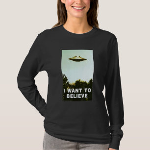 Alienígena Ufo Camisa De Caçador Eu Quero Acredita