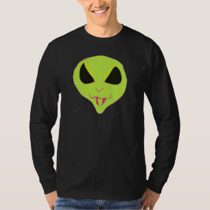 Alienígena verde assustador face presas Camisas
