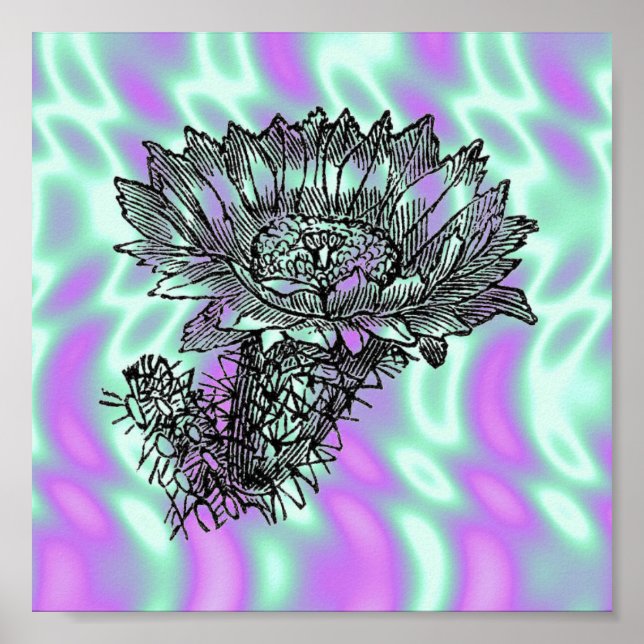 Alienígena Verde, Cactus Poster (Frente)