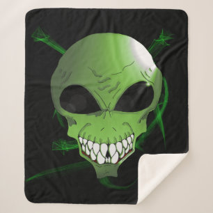 Alienígena verde cobertor Sherpa