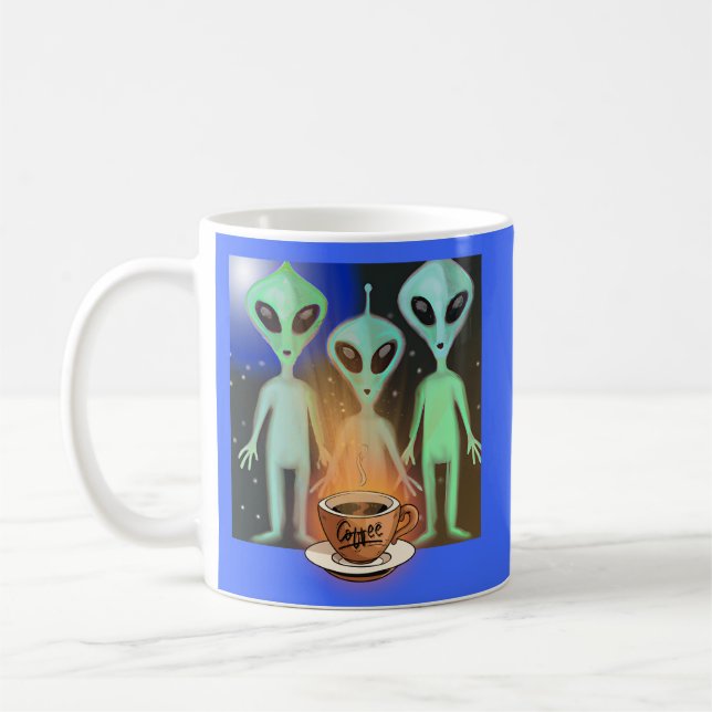 Aliens Curiosos sobre uma xícara de café (Esquerda)