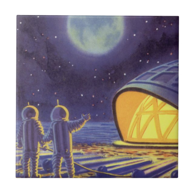 Aliens de ficção científica em lua planeta azul (Frente)