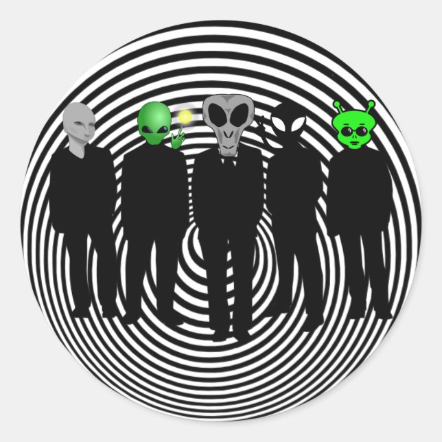 Aliens em adesivos pretos (Frente)