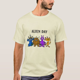 Aliens Engraçados De Cartoon Em Toda A Camisa T