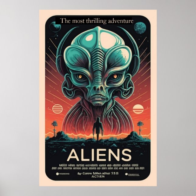 Aliens poster vintage emocionante (Frente)