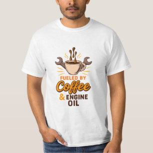 Alimentado por Camiseta de Óleo de Café e Motor