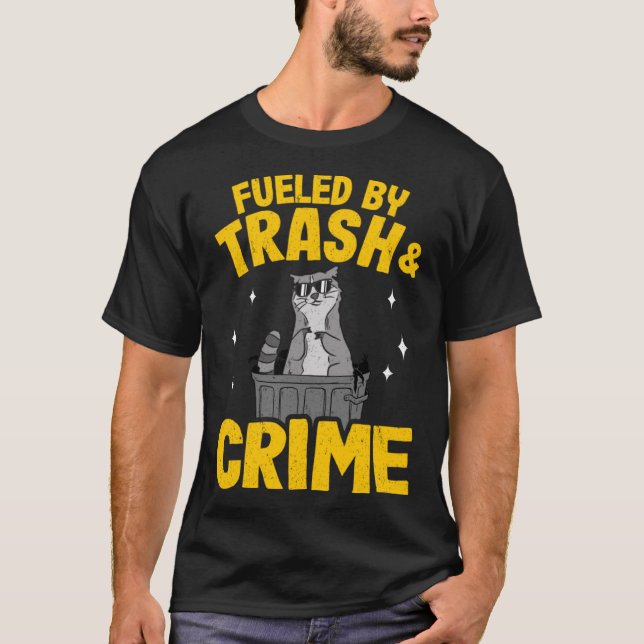 Alimentado Por Lixo E Crime Funny Raccoon Pullover (Frente)