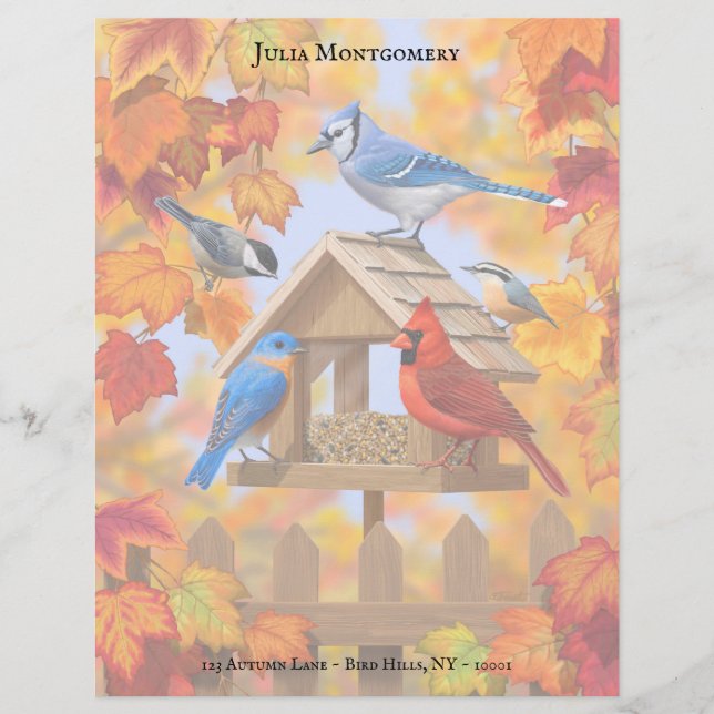 Alimentador de aves de outono do Cardeal Chickadee (Frente)