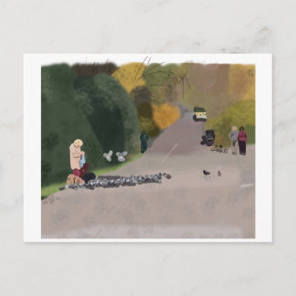 Alimente as aves - cartão postal Glasgow Scotland