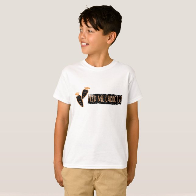 Alimente-me Camiseta Estilosa de Cenouras (Frente Completa)