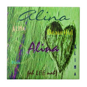 Alina Name e Irish Significado com Green Heart
