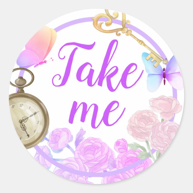 Alisa no adesivo clássico redondo de Onederland (Frente)