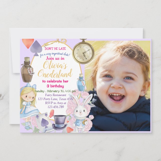 Alisa no Convite de Onederland (Frente)