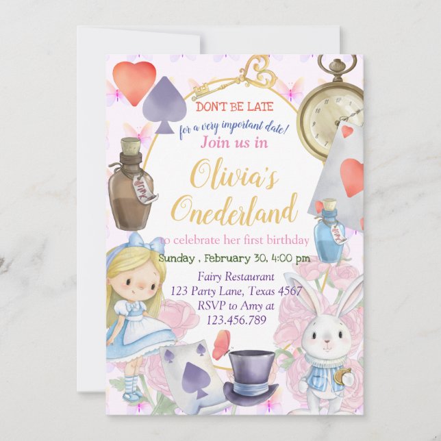 Alisa no Convite de Onederland (Frente)