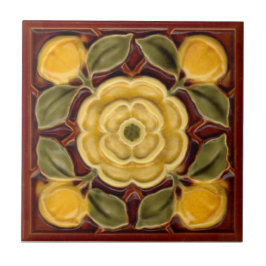 Alivio Antiquado Faux Tudor Rosa Majolica