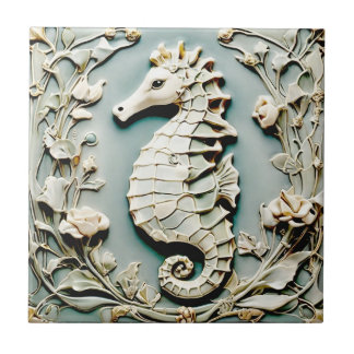 Alivio do Seacavalo Art Nouveau Faux Virado para a