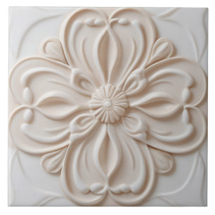 Alivio Faux Pastel Beige & White Decorative Flower
