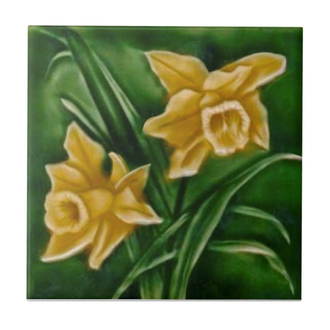 Alivio Repro Faux Daffodils em verde escuro (Frente)