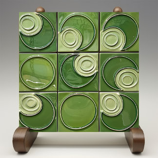 Alivio Verdant Swirl Faux Azulejo Cerâmico