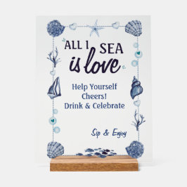 All I Sea Is Love Bridal Shower Watercolor seashel