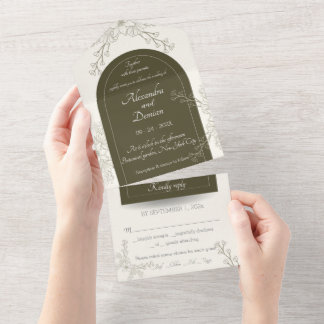 All in One Wedding Invite, template, personalized 