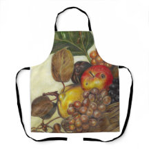 All-over artistic fruit still life print apron