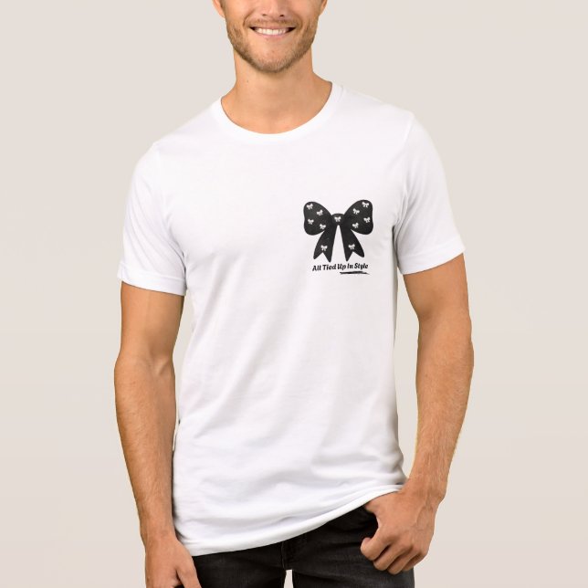 All Tied Up In Style – Chic Minimalist Bow T-Shirt (Frente)