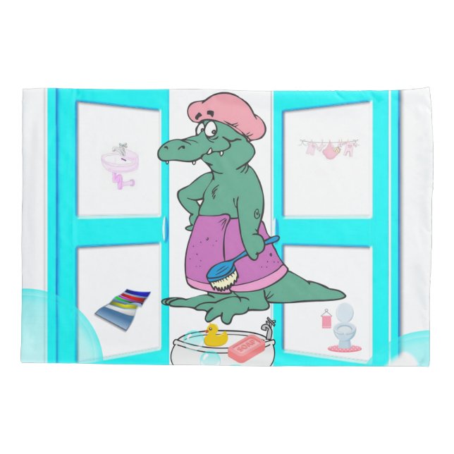 Alligador de Banheira da Bolha do travesseiro (Verso)