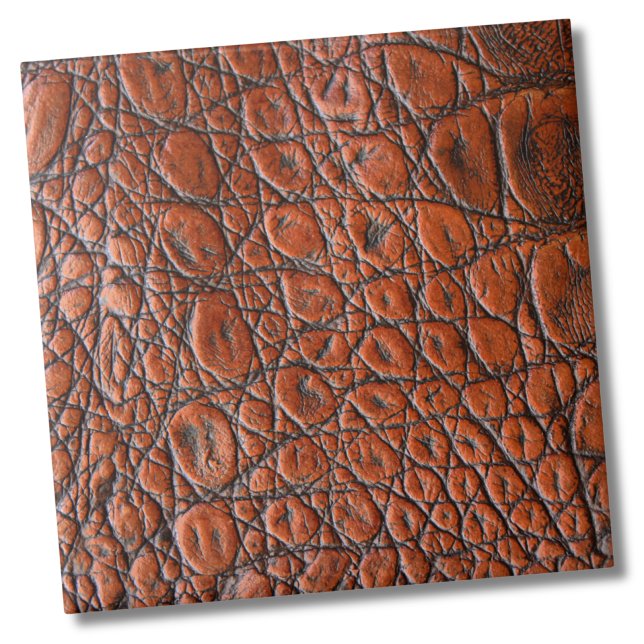 Alligador de Falhas de Impressão Animal (Trendy Brown Animal Print Faux Texture Alligator Ceramic Tile)
