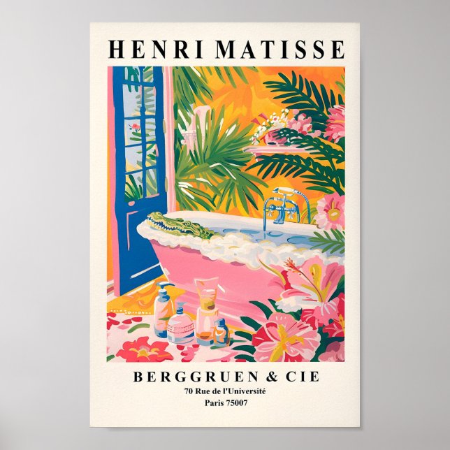 Alligador Em Bathtub Poster Engraçado, Arte De Mei (Frente)