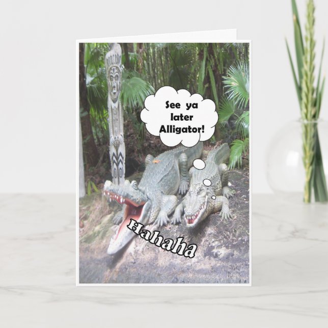 Alligadores de cartão de saudação de RETIREMENT en (Frente)