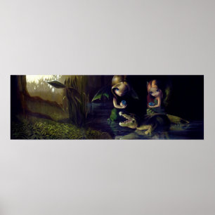 Alligator Surrealismo de fantasia de IMPRESSÃO da 