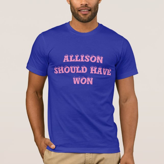 Allison deve ter ganhado - duas vezes, camisa da (Frente)