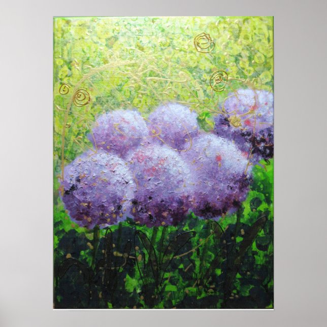 Alliums em Laycock 18inx24in Poster Matte (Frente)