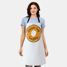 Allover Impressão Apron Rosquinha Ajuda Tudo