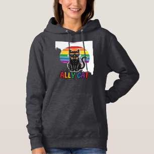 Ally Cat Arco-íris Orgulho Camisa de Gato Vintage